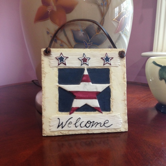 Other - Welcome Patriotic American Wall Plaque / Sign